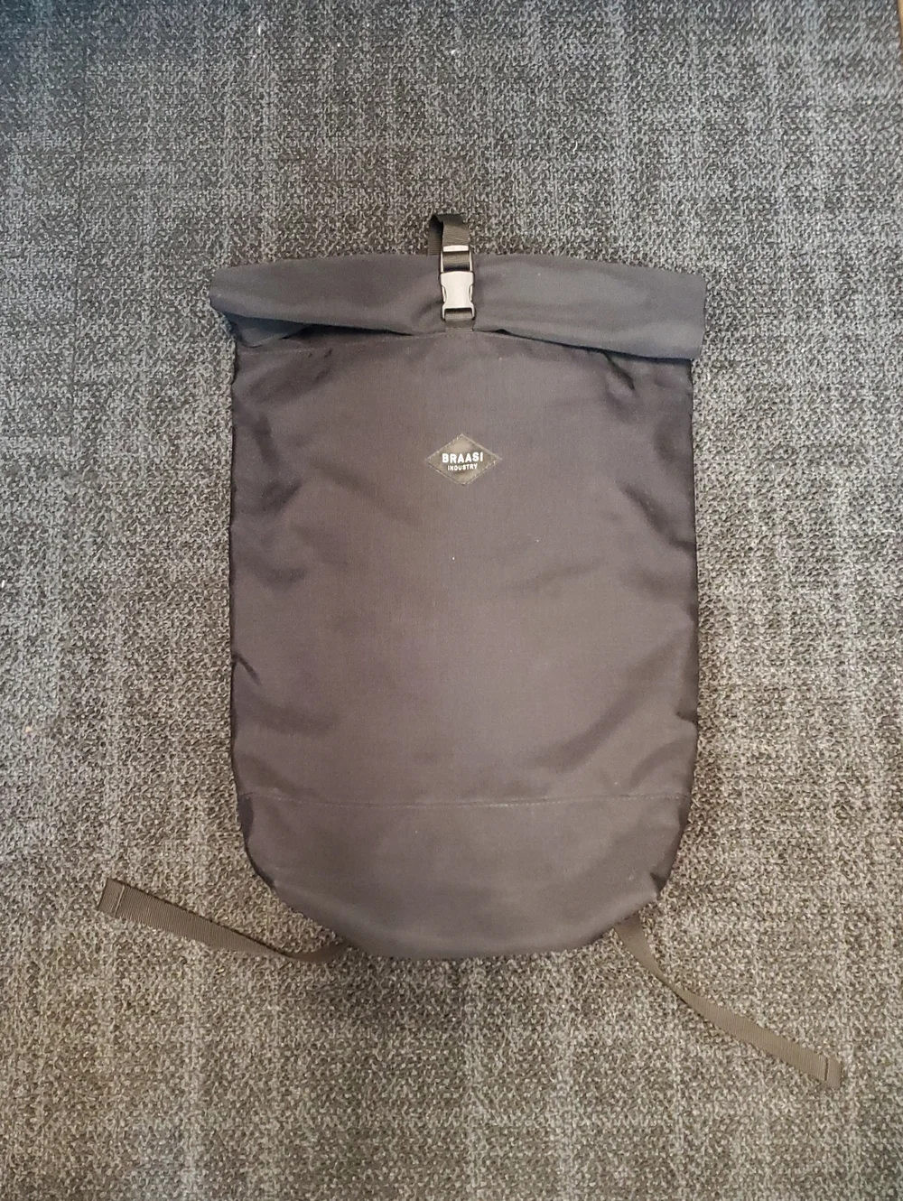 Braasi Roll-Top Backpack in Black Cordura Water Resistant